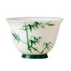 Taza de Té de Cerámica Verde Bambú Pintada a Mano, Taza de Maestro, Taza Individual, Recipiente de Té de Gama Alta, Uso Personal, Exquisita Taza de Degustación