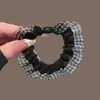 Diadema scrunchie vintage con estampado de leopardo y flecos pequeños, banda elástica versátil para coleta, banda de goma de alta elasticidad, nuevo accesorio para el cabello para mujer