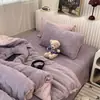 Conjunto Casual de Cuatro Piezas de Color Puro Verde Fruta Estilo Ins Mezcla y Combina Terciopelo de Leche Engrosado Juego de Cama de Tres Piezas de Terciopelo Coral de Invierno 4