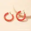 Pendientes de Aro con Lentejuelas de Colores Transfronterizos Europeos y Americanos para Mujer, Pendientes de Personalidad Exagerada, Joyería para Orejas de Diseño Elegante de Nicho