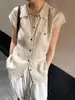 Han Xun Estilo Intelectual Riqueza Antiga Linho Bordado Lapela Botão Vintage Respirável Camisa para Mulheres 2026 Verão Novo Modelo 26886