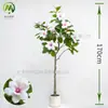 Árbol de Magnolia Artificial de Alta Gama con Plantas Verdes en Maceta Árbol Falso para Interiores Árbol de Magnolia Grande de Pie para Sala de Estar Adornos Decorativos
