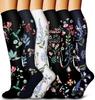 Youlijian 6 Pares de Calcetines de Compresión Deportivos Combinados de Media Caña, Calcetines de Compresión Elásticos, Calcetines Elite, Varios Calcetines de Compresión