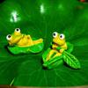 Musgo Micro-Paisaje Resina Acuario Paisajismo Nuevo Hoja de Loto Rana Adornos Accesorios DIY Regalos para Eventos