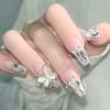 Libro Rojo Caliente Uñas Postizas de Uñas Artísticas Armadura de Uñas Destello Mariposa Diamante Roto Estilo Puro Deseo Parche de Uñas Postizas