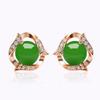 Pendientes de jaspe hetiano para mujer, bañados en plata S925, con incrustaciones de jade y calcedonia verde, en oferta en Tmall.
