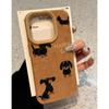 Funda de piel negra con diseño de perro salchicha para Apple Pro Max de 16 pulgadas, color marrón, para iPhone 15, talla alta, para mujer de 13 pulgadas y 12 pulgadas.