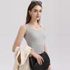Chaleco para Mujer Correa Base Sling Interior Deportivo Blanco Sin Mangas Ajustado Color Sólido Primavera y Verano Ropa Exterior de Verano para Mujer Transpirable