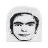 Gorro de Punto Jacquard con Retrato Estilo Ins, Gorro con Retrato de Personaje Retro Blanco y Negro, Gorro Holgado de Estilo Urbano de Nicho