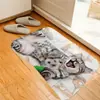 Alfombra de Piso de Terciopelo de Cristal con Impresión de Foto de Gato y Perro para Dormitorio, Sala de Estar, Entrada, Tapete Absorbente de Agua, Alfombra de Piso Fácil de Limpiar
