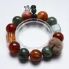 [Frijoles de Azúcar con Hilo de Color] Flor de Pegamento Rojo Cristal Natural Pulsera de Cabello Verde para Mujer La Más Fácil de Combinar Pulsera de Regalo Venta al por Mayor