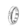 Anillo Rotatorio Temu Xi Yin de Acero Inoxidable de 6 mm Incrustado con Nácar y Diamantes para Mujer, Nicho, Lujo Ligero, Tacto de Alta Gama, Anillo Dorado