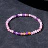 Pulseira de anel único de cristal natural super sete 4mm com contas redondas lapidadas pulseira de contas soltas simples da moda joias atacado