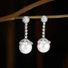 Elegantes Pendientes de Perlas Estilo Francés con Agujas de Plata S925, Lujo Ligero, Estilo Vintage Europeo y Americano de Gama Alta, Pendientes Estilo Socialité