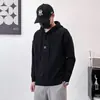 Suéter estilo coreano, de caimento relaxado, com meio zíper para homens, perfeito para outono e inverno, solto e casual, pulôver de tricô, disponível em cinza e preto