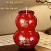 Lámpara de Mantequilla Sin Humo de Vidrio Rojo para Uso Doméstico, un Símbolo Tradicional de Buena Fortuna y Prosperidad, con una Luz de Larga Duración