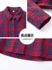 Camisa de manga larga de algodón puro para mujer de mediana edad 2026 nuevo top a cuadros para madres de mediana edad y ancianas, camisa de algodón para primavera y otoño