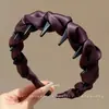 Diadema de Peluche Dentada para Otoño e Invierno para Mujer, Pinza para el Cabello de Cara Lavada con Parte Superior Alta del Cráneo que Hace que la Cara Parezca Más Pequeña, Diadema con Estampado de Leopardo, Goma para el Cabello Antideslizante Estilo Chanel
