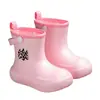 Lindas Botas de Lluvia de Eva para Niños y Niñas, Estudiantes, Niños Mayores, Botas de Lluvia Antideslizantes de Suela Suave, Zapatos Impermeables de Dibujos Animados, Zapatos de Goma para Hombres