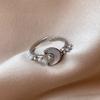 Glacier Blue Star Moon Ring Niche Light Luxury High-end Food Finger Ring Girlfriend All-match Open Distinctive Ring for Women