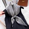 Pañuelo cuadrado grande de seda 100% para mujer Pañuelo de seda de morera de moda para primavera y otoño blanco cremoso 90cm pañuelo chal invierno