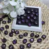 Caixa de Ametista Natural Bola de Cristal Oca em Forma de Coração Contas com Furo Reto Contas para Fio de Miçangas DIY Caneta Corrente de Celular Chave