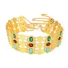 Cadena de Cintura Estilo Étnico Transfronteriza para Mujer, Accesorio de Cintura de Metal con Piedras Preciosas de Lujo Ligero, Accesorio de Cadena Corporal de Vestido de Gama Alta