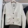 Suéter de cuello en V para mujer, camisa de manga larga con aire acondicionado, cárdigan corto, estilo japonés, otoño 2024, nuevo, combinable con todo, 469428
