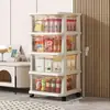 Organizador de almacenamiento de juguetes para niños, estante de almacenamiento de plástico multicapa para el hogar, caja de almacenamiento gruesa y duradera para snacks y ropa