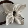 Bufanda Cuadrada Grande de Punto de Color Sólido Estilo Coreano con Patchwork Doble Cara, Lazo para el Cabello para Mujer, Accesorio para el Cabello de Cola Lateral de Gama Alta y Elegante