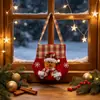 Bolsa de Caramelo de Cuadros Navideños Dibujos Animados Papá Noel Muñeco de Nieve Reno Bolso de Mano Bolsa de Manzana Bolsa de Regalo Navideño