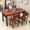 Conjunto Retangular de Mesa e Cadeiras para Restaurante de Fast Food, Mesa de Jantar Moderna Minimalista para 4-6 Pessoas, Mesa de Jantar para Lanchonete, Padaria, Loja de Macarrão