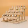 Soporte de exhibición de anillo de cono de madera maciza simple anillo de dedo estante de columna de dedo escalera joyería joyería joyería canal en vivo