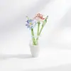 Flores pequeñas artificiales de cristal, calas, rosas, lirios, peonías y pájaros, juego de adorno de flores eternas, regalos extranjeros transfronterizos
