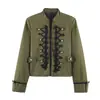 Comércio Exterior Transfronteiriço Roupas Femininas Europeu e Americano Moda Retrô Francesa Versátil Blazer de Terno com Ombreiras e Botões de Nó 2425688