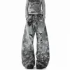 Jeans Rotos Estilo Americano con Estampado de Estrellas para Hombre, Nuevo Estilo Callejero de Verano, Pantalones Anchos Geniales, Pantalones Casuales Vintage