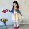 Conjunto de Verano Elsa para Niñas 2026 Nuevo Elegante Ropa de Verano para Bebé Cardigan Dibujos Animados Falda Pomposa Conjunto de Dos Piezas Moderno