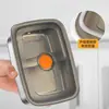 Caixa de Conservação de Alimentos Frescos de Aço Inoxidável Transfronteiriça, Caixa de Congelamento Rápido e Conservação de Sabor com Tampa, Caixa Selada para Armazenamento de Alimentos na Geladeira, Marmita, Recipiente para Armazenamento no Freezer