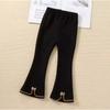 Calças Flares de Outono e Inverno para Meninas, Leggings Estilosos com Forro de Lã para Crianças Pequenas e Crianças, Versão Coreana Calças de Moda Versáteis