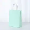Punto 26 Color sólido Bolsa de mano de papel Kraft para llevar a mano Bolsa de regalo Bolsa de papel de envolver estilo Ins venta al por mayor