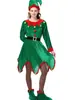Disfraz de Elfo Verde para Adulto Disfraz Navideño Conjunto de Vestido para Mujer Ropa para Mujer
