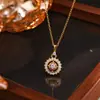 Collar Brújula del Destino Chapado en Plata de Ley 925 con Oro de 18 Quilates para Mujer, Estilo Retro Francés, Sensación de Alta Gama, Colgante Mini Redondo de Zirconia