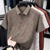 Nova Camiseta de Manga Curta para Homens 2026 com Estampa de Gola, Casual de Negócios, Amiga da Pele, Respirável, Camisa Polo de Caimento Solto para Homens