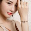 Yanchuang pulsera de doble corazón chapada en plata 925 forma de corazón chica moda coreana joyería de plata fábrica venta al por mayor