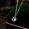 Collar de Luna de Plata de Ley 925 para Mujer, Diseño de Nicho, Cadena de Clavícula de Alta Gama, Moda Estilo Coreano Joyería de Lujo Ligero