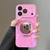 Adecuado para iPhone17Promax Funda de Teléfono con Soporte Magnético Giratorio de Espejo Apple 16 Cubierta Protectora con Ventana Grande