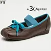 Versión de Piel de Vaca de Zapatos Mary Jane Plateados Estilo Ballet para Mujer, Zapatos de Verano Transpirables de Boca Baja con Suela Suave, Slip-On Cómodos que No Cansan los Pies