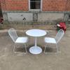 Mesa y silla de metal para exterior, combinación de mesa redonda y silla de hierro para té con leche, café, balcón, patio, aire libre