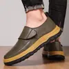 Sapatos Masculinos Transfronteiriços, Sapatos de Couro Genuíno com Velcro, Sapatos Casuais Masculinos de Couro Bovino, Sapatos para Dirigir Respiráveis e Versáteis, Sapatos de Couro de Tamanho Grande
