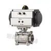 Válvula de Esfera Pneumática Rosqueada de Aço Inoxidável Três Peças Q611F-16P DN15-DN80 Resistente a Altas Temperaturas Válvula Reta com Rosca Interna
